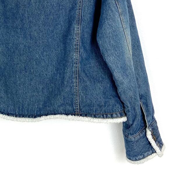 Steve & Barry’s Jean Jacket Sherpa Collar Cuffs Lined Country Western Boho XL - Picture 6 of 8